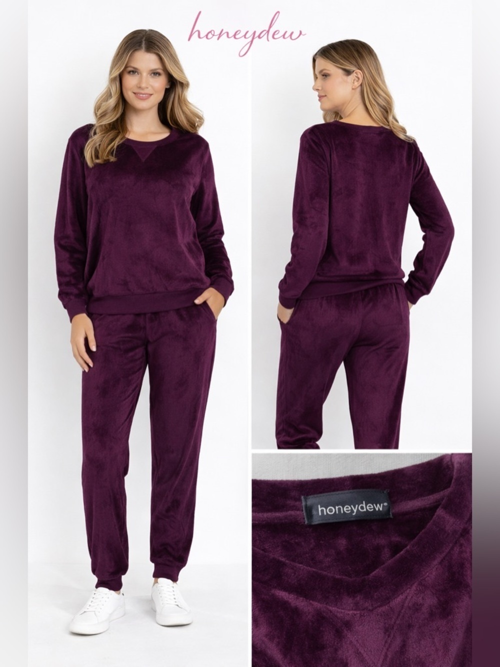 HONEY DEE women’s Plush Purple Lounge cozy comfortable 2pcs Set/size M